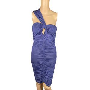 Anthropologie One Shoulder Dress in Deep Blue